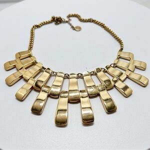 Liz Claiborne, Vintage Polished Gold Bib Necklace